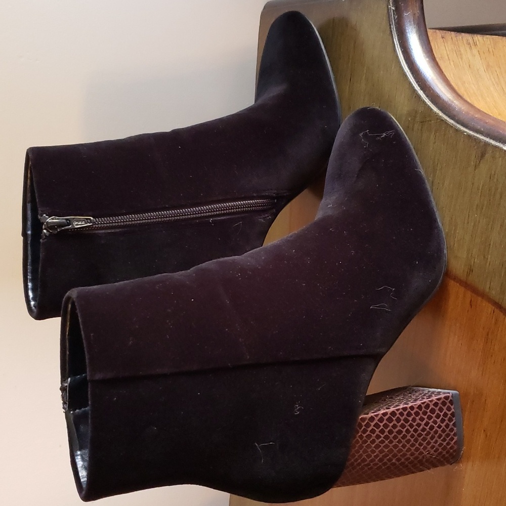 BCBG Ankle Black Velvet Boots